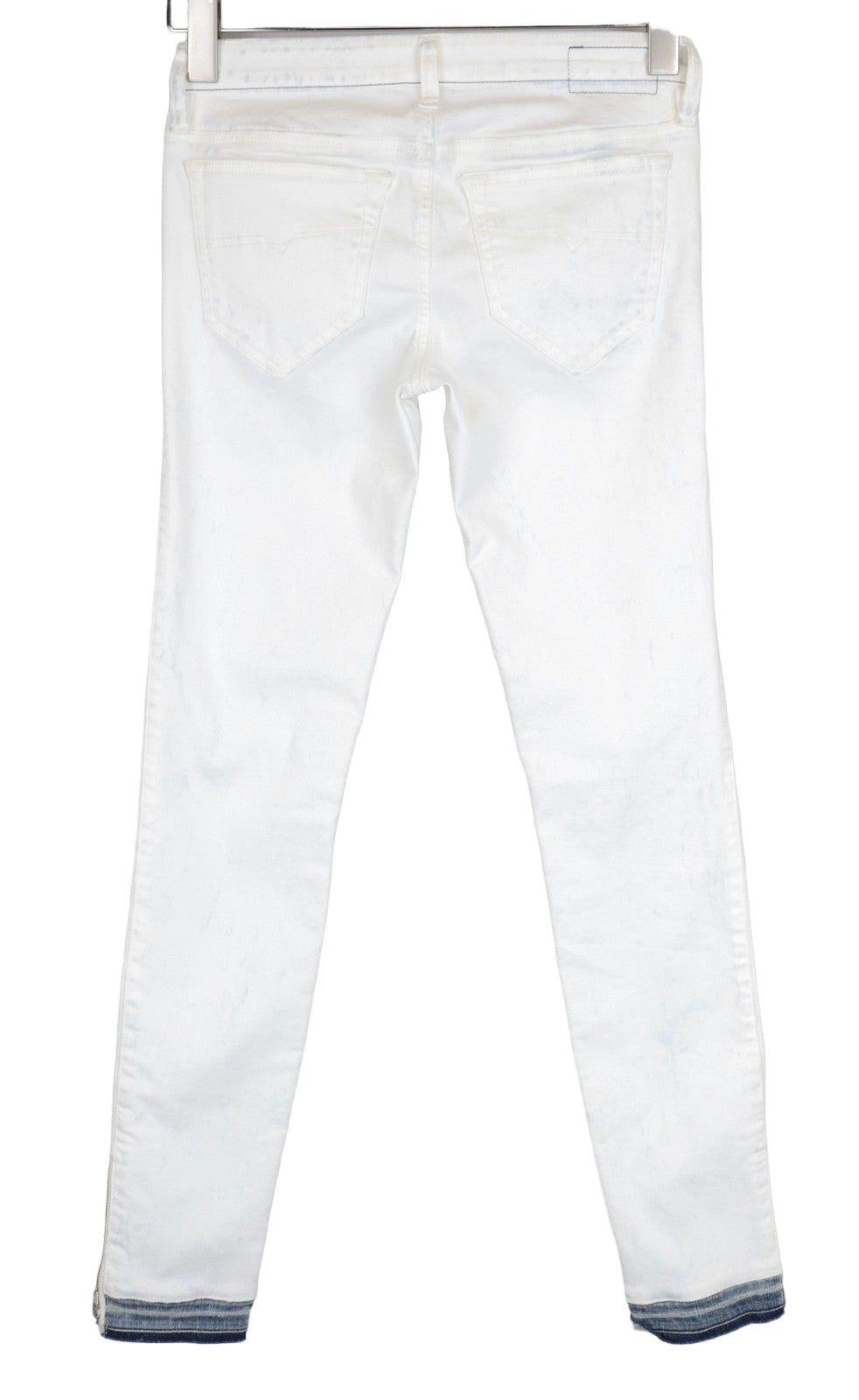 DIESEL Skinzee-Low-Zip 0682Y W27/L32 balkšvos spalvos aptempti, tamprūs moteriški džinsai 