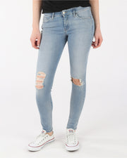 DIESEL Skinzee R4TM8 W26/L30 mėlyni plėšyti, ploni, aptempti moteriški džinsai 