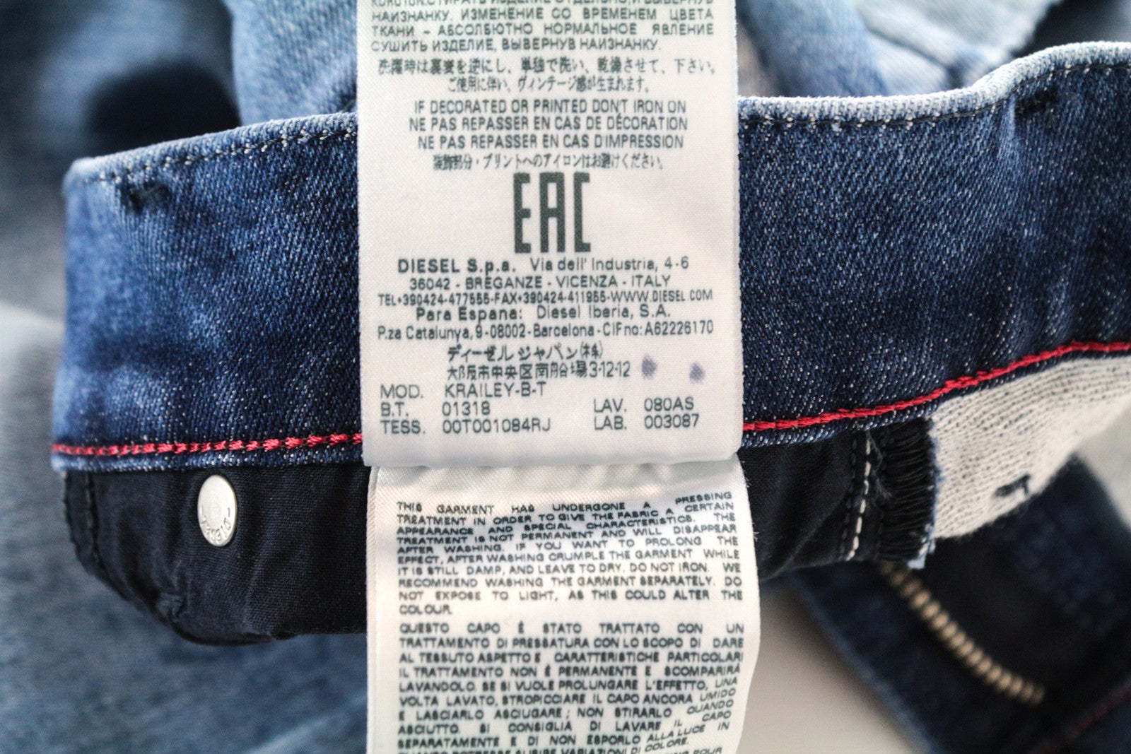 DIESEL Krailey-BT 080AS W25 mėlyni Jogg Sweat Boyfriend Fit moteriški džinsai 