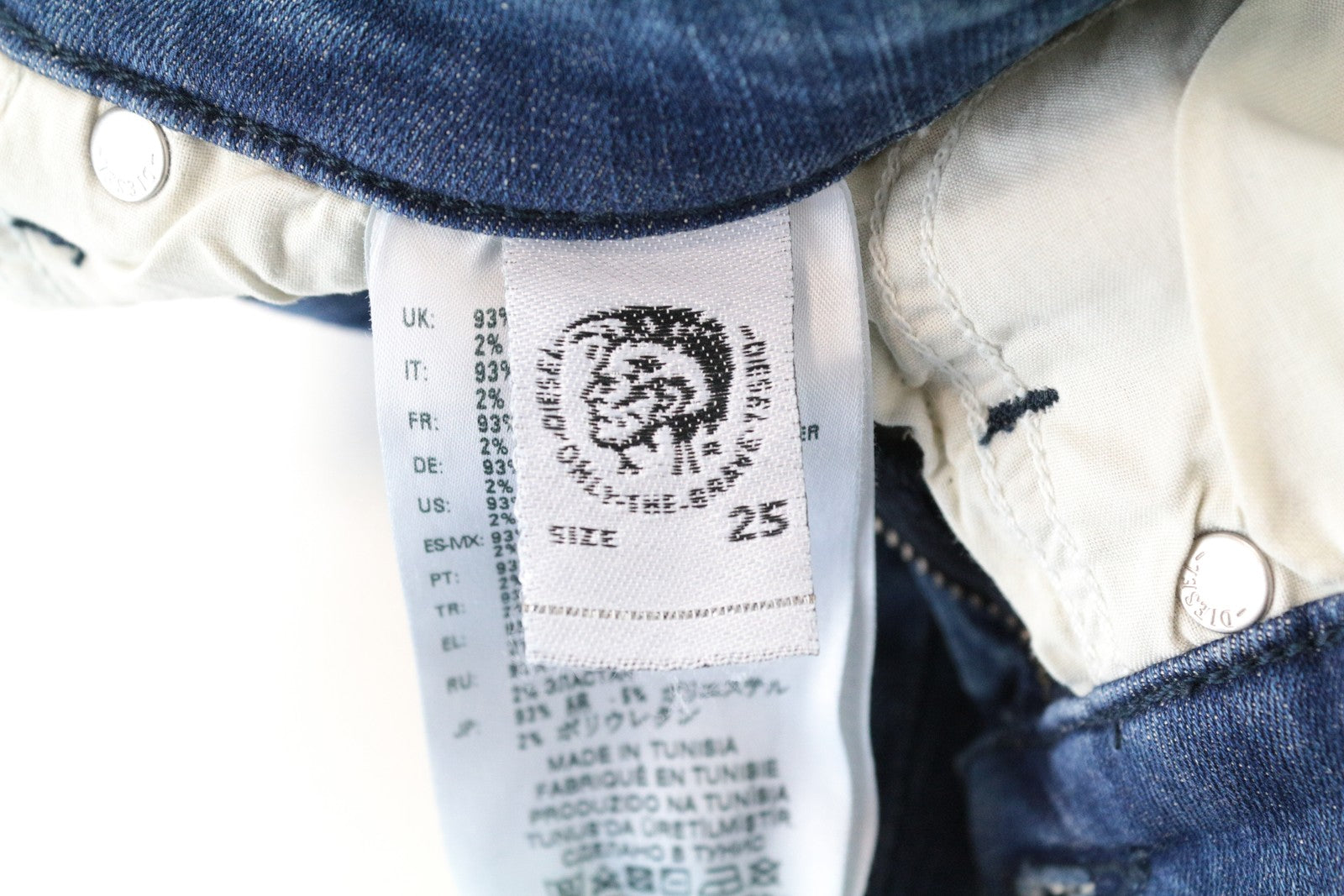 DIESEL Skinzee R4MU8 W25/L30 mėlyni aptempti džinsai moterims, ploni medvilniniai tamprūs džinsai