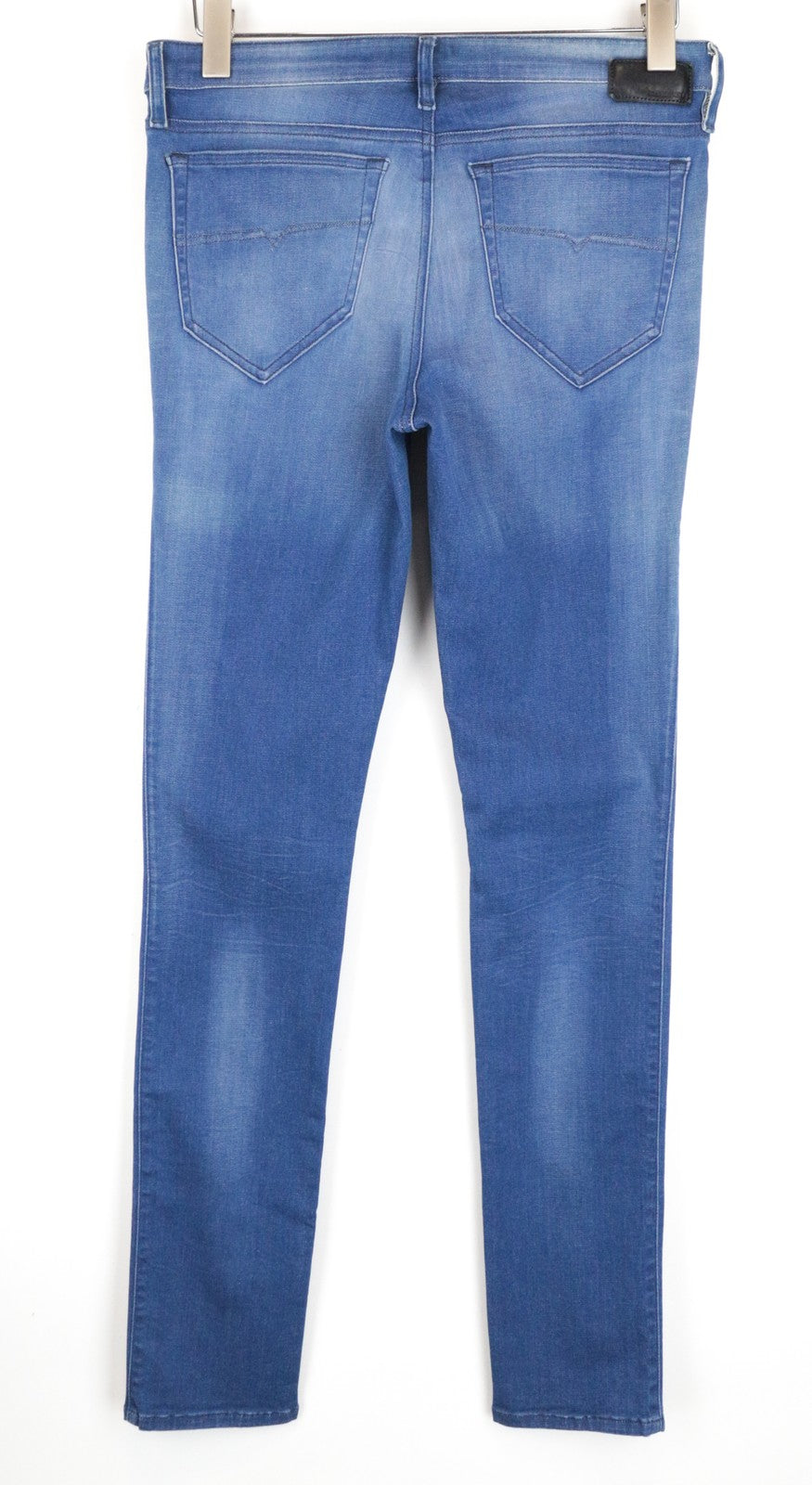DIESEL Skinzee 0855S W31/L34 mėlyni aptempti medvilniniai ploni kirpimo džinsai skalbimui 