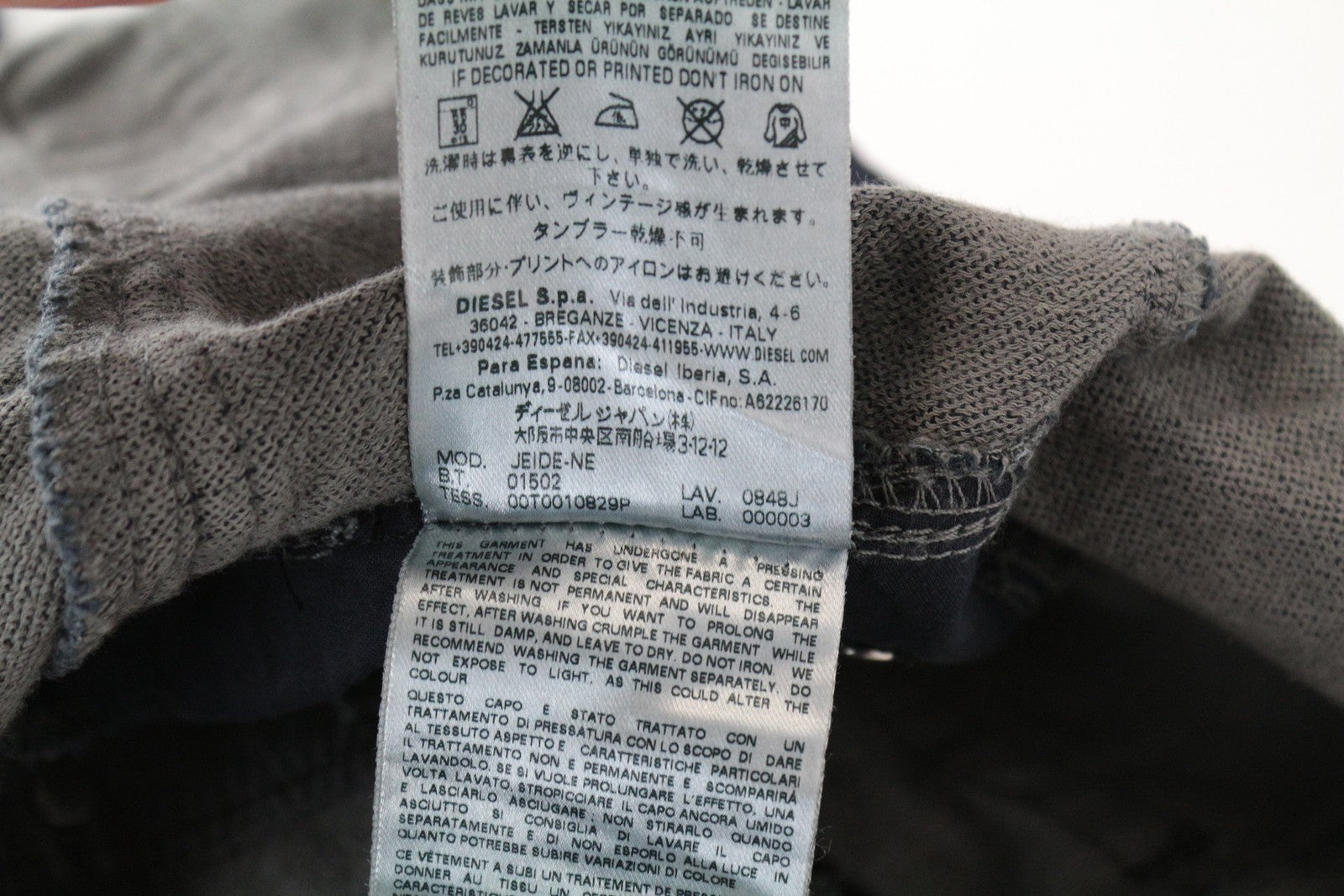 DIESEL Jeide-NE 0848J 2XS Jogg Skinny Fit Tamsiai mėlynas moteriškas kombinezonas su gobtuvu 