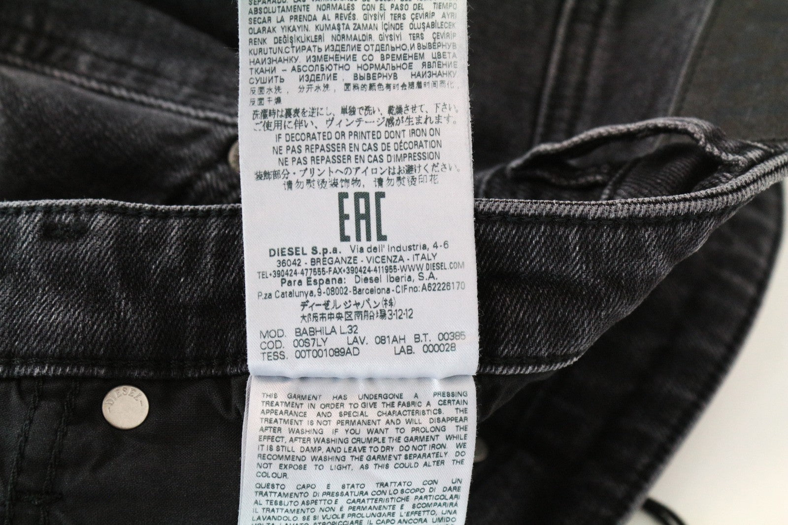 DIESEL Babhila 081AH W31/L32 Slim Skinny pilki medvilniniai tamprūs moteriški džinsai 