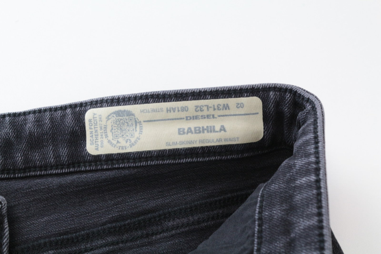 DIESEL Babhila 081AH W31/L32 Slim Skinny pilki medvilniniai tamprūs moteriški džinsai 