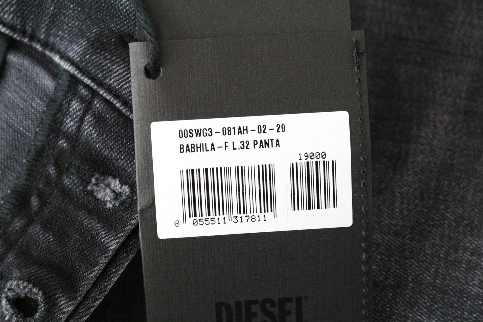 DIESEL Babhila-F 081AH W29/L32 pilki aptempti moteriški džinsai „Slim Stretch“ 