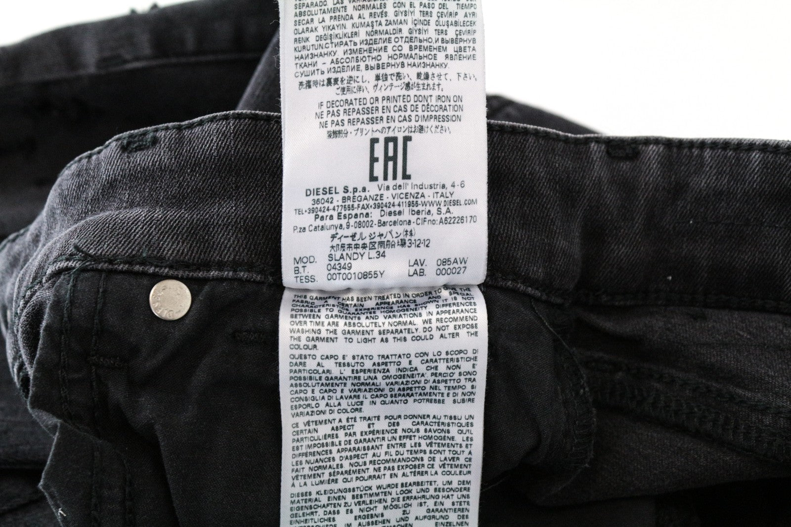 DIESEL Slandy-Low 085AW W25/L34 Slim Stretch Fit pilki aptempti moteriški džinsai 