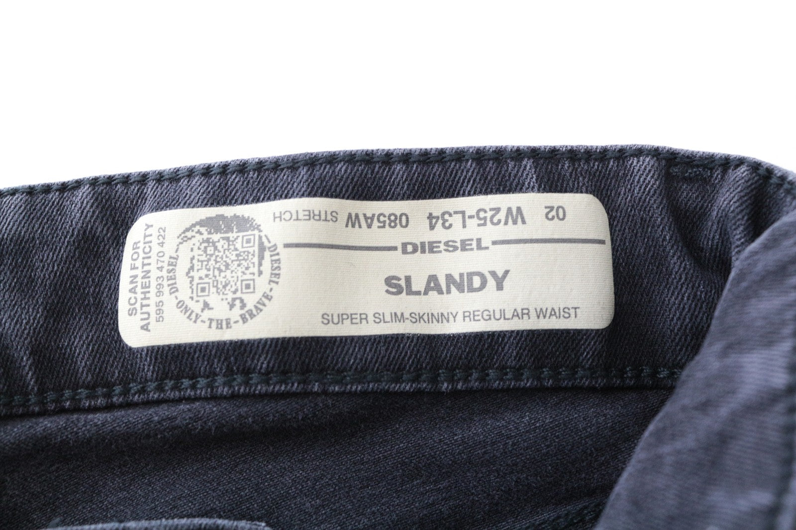 DIESEL Slandy-Low 085AW W25/L34 Slim Stretch Fit pilki aptempti moteriški džinsai 