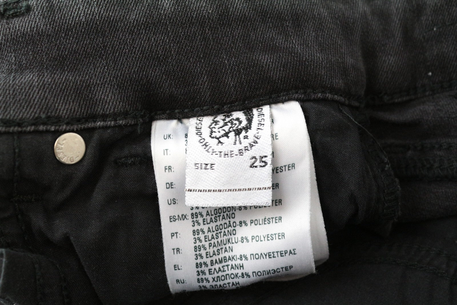 DIESEL Slandy-Low 085AW W25/L34 Slim Stretch Fit pilki aptempti moteriški džinsai 