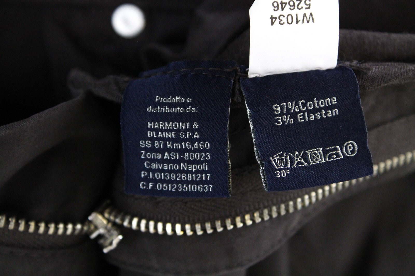 Harmont & Blaine Mens Pants 56 Brown Cotton Stretch Flat Front Jean Style