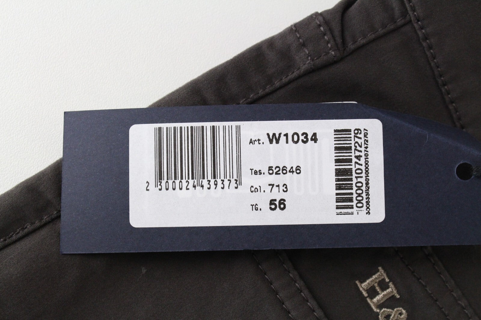 Harmont & Blaine Mens Pants 56 Brown Cotton Stretch Flat Front Jean Style