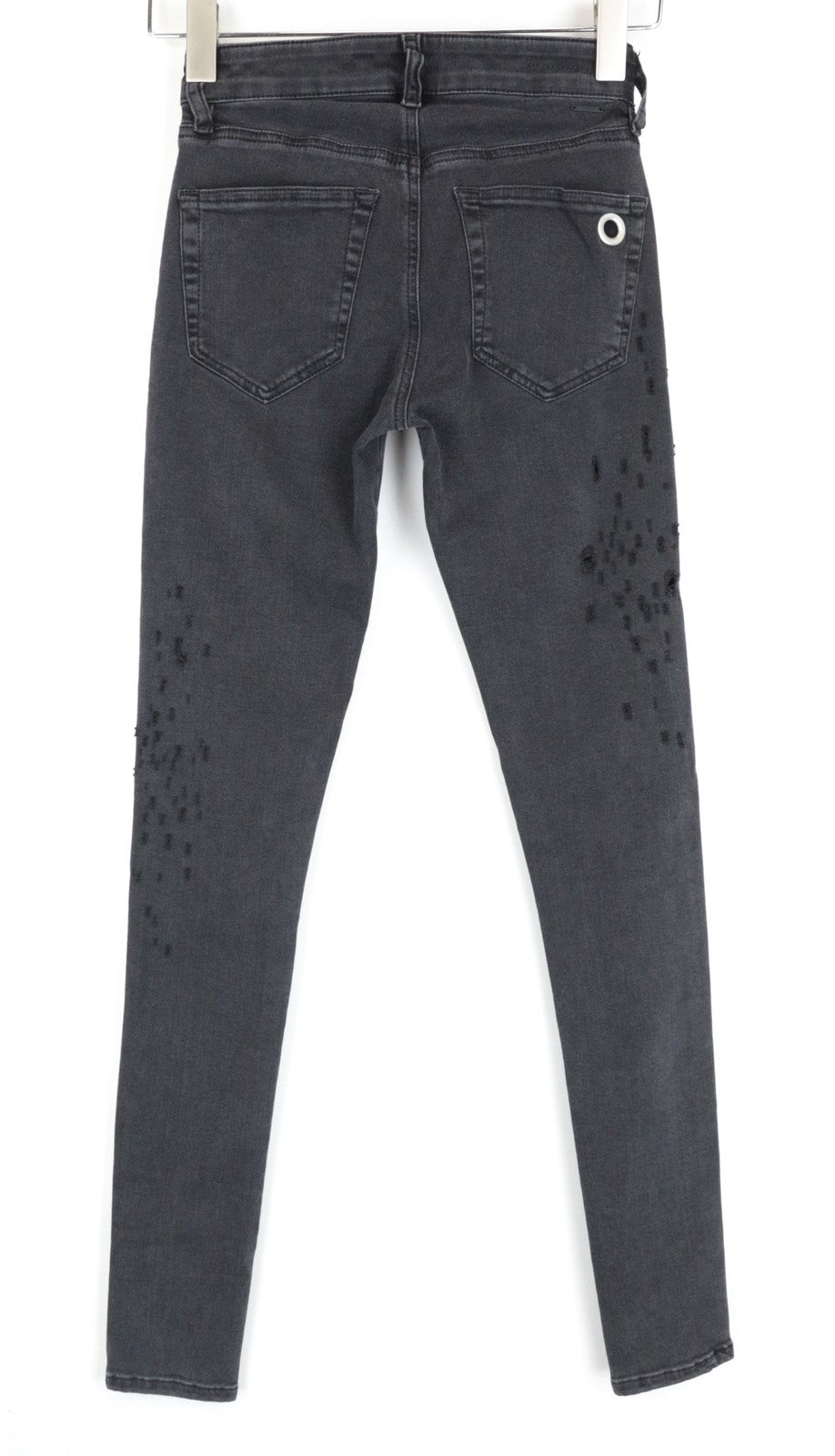 DIESEL Slandy-Low 085AW W26/L34 plėšyti, aptempti pilki moteriški džinsai 