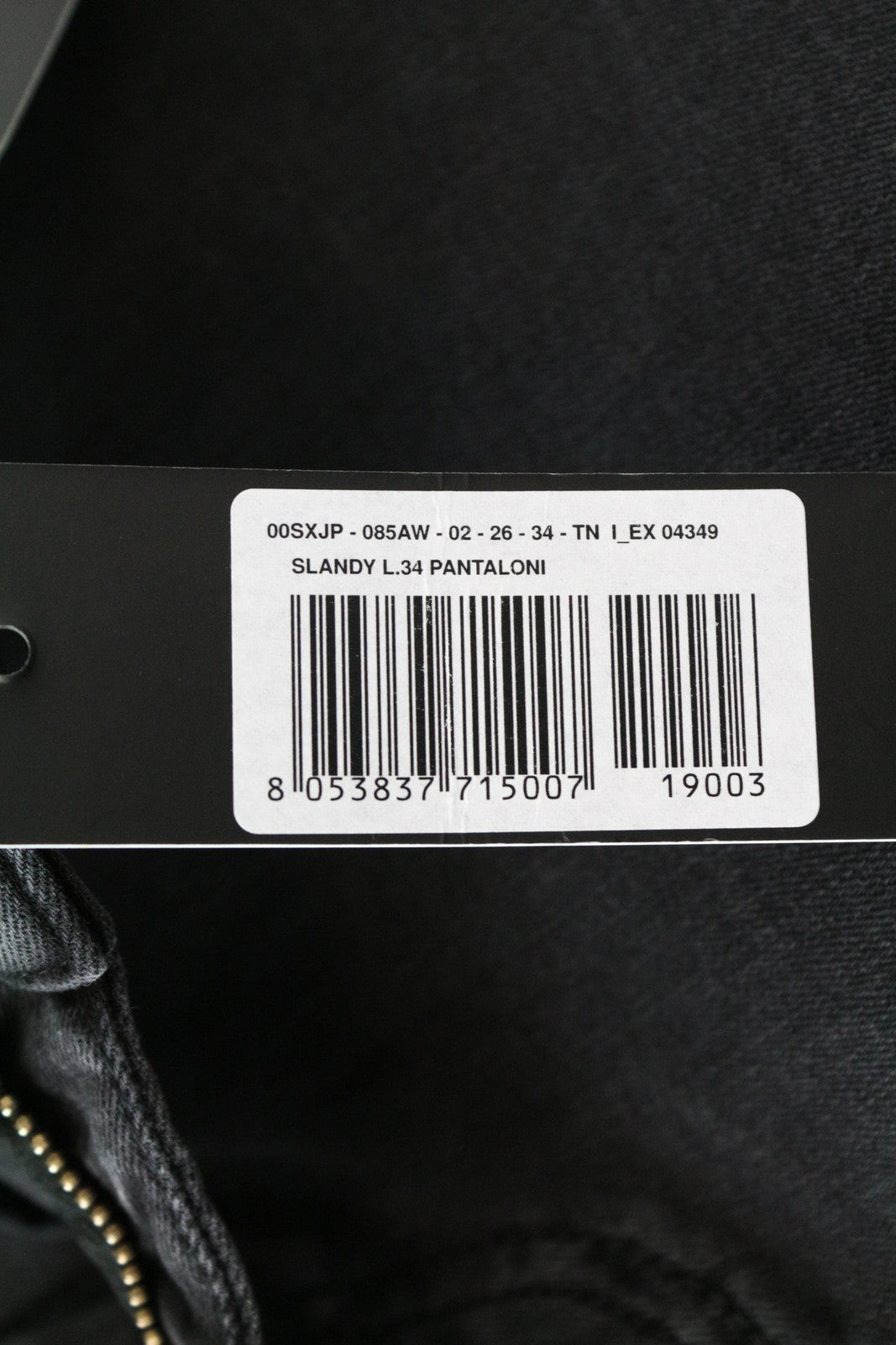 DIESEL Slandy-Low 085AW W26/L34 plėšyti, aptempti pilki moteriški džinsai 