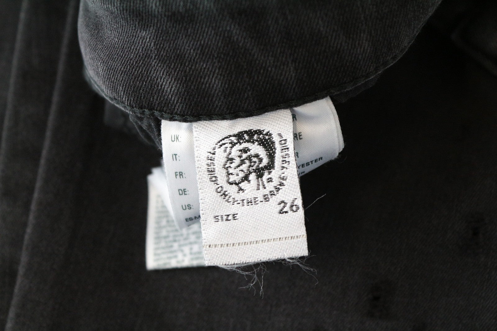 DIESEL Slandy-Low 085AW W26/L34 plėšyti, aptempti pilki moteriški džinsai 