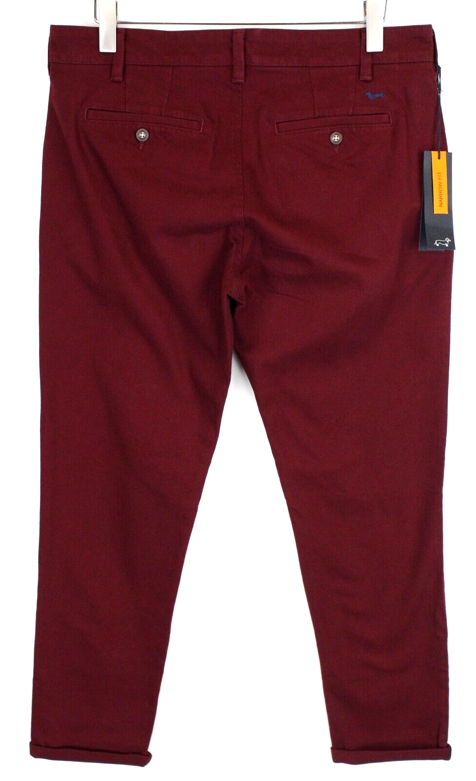 Harmont & Blaine Mens Trousers 50 Red Cotton Stretch Narrow  Side Pockets
