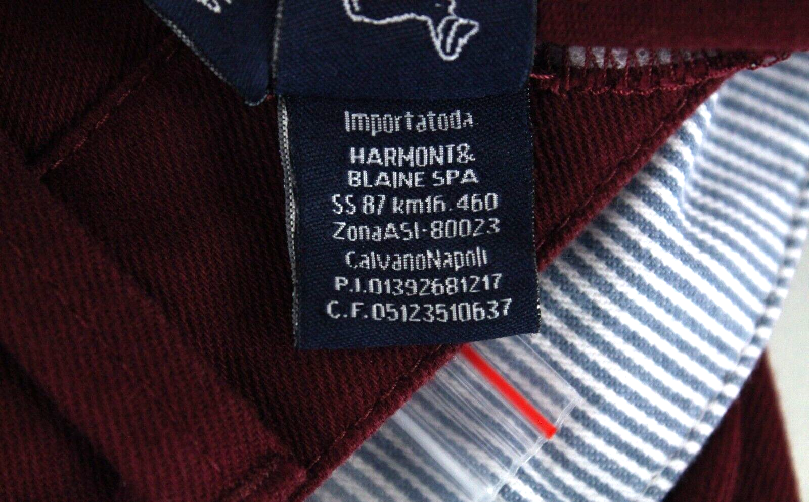 Harmont & Blaine Mens Trousers 50 Red Cotton Stretch Narrow  Side Pockets