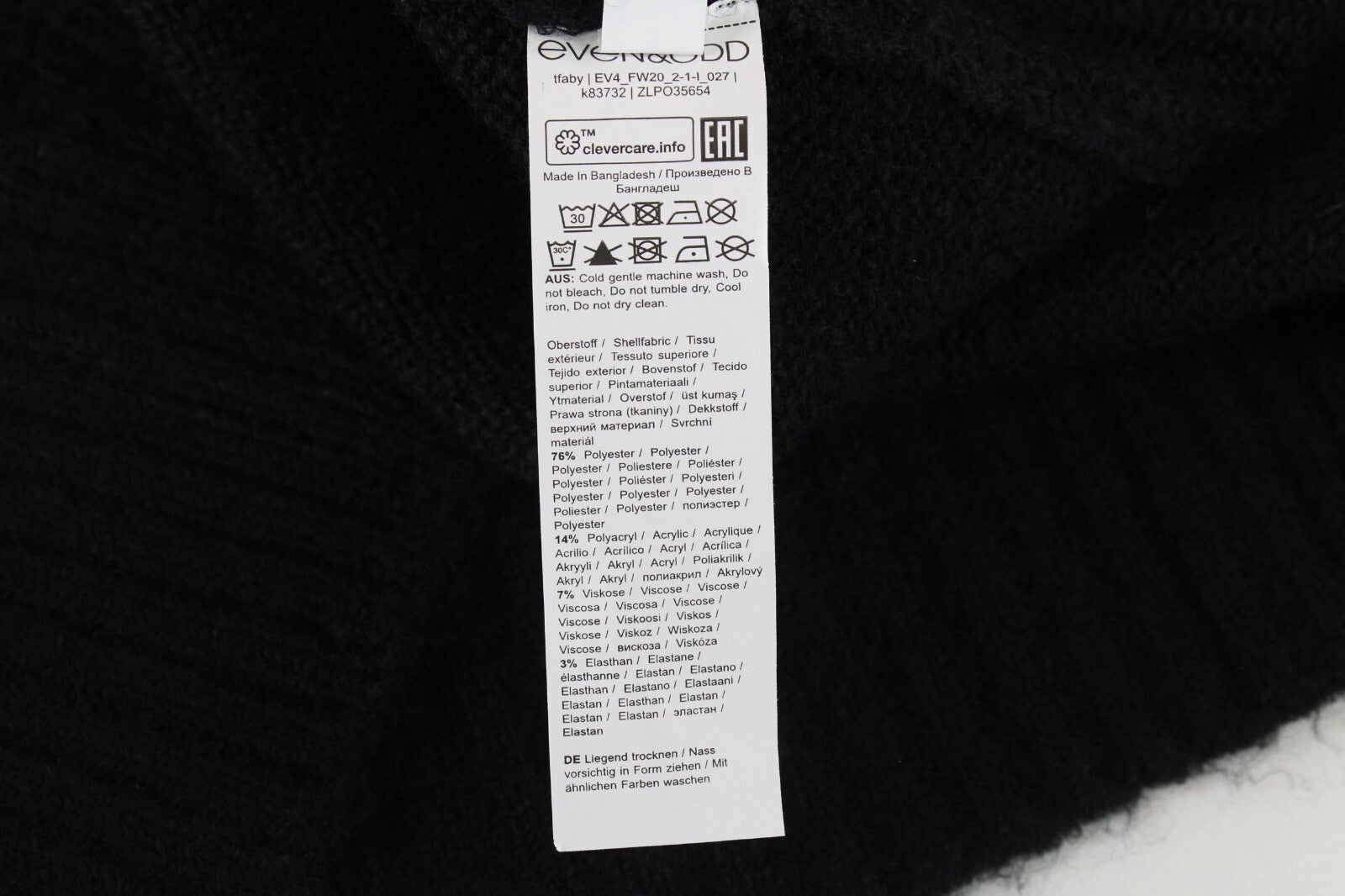 Even&Odd Womens Sweater S Black Knitted Pullover Long Sleeve  Jumper