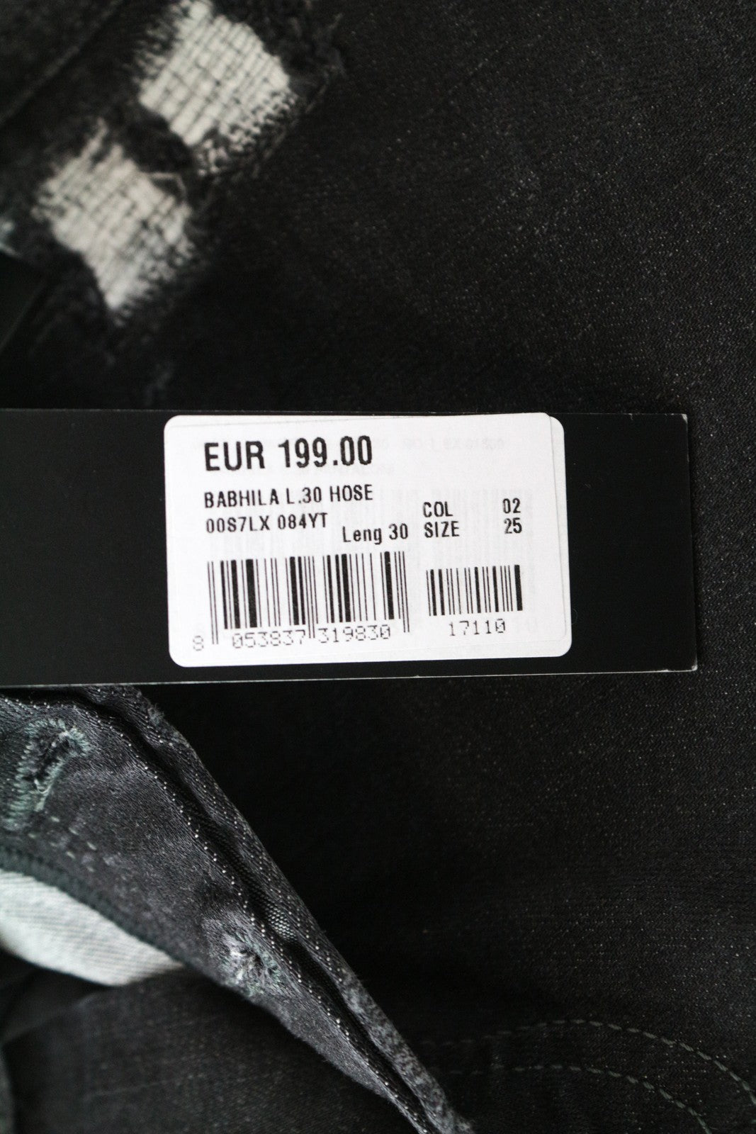 DIESEL Babhila 084YT W25/L30 Slim Fit pilki aptempti tamprūs medvilniniai moteriški džinsai 