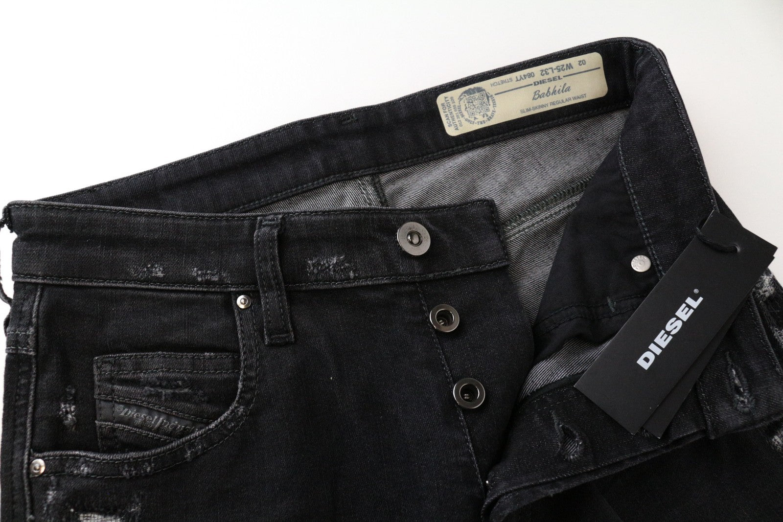 DIESEL Babhila 084YT W25/L32 pilki, ploni, tamprūs, medvilniniai moteriški džinsai 