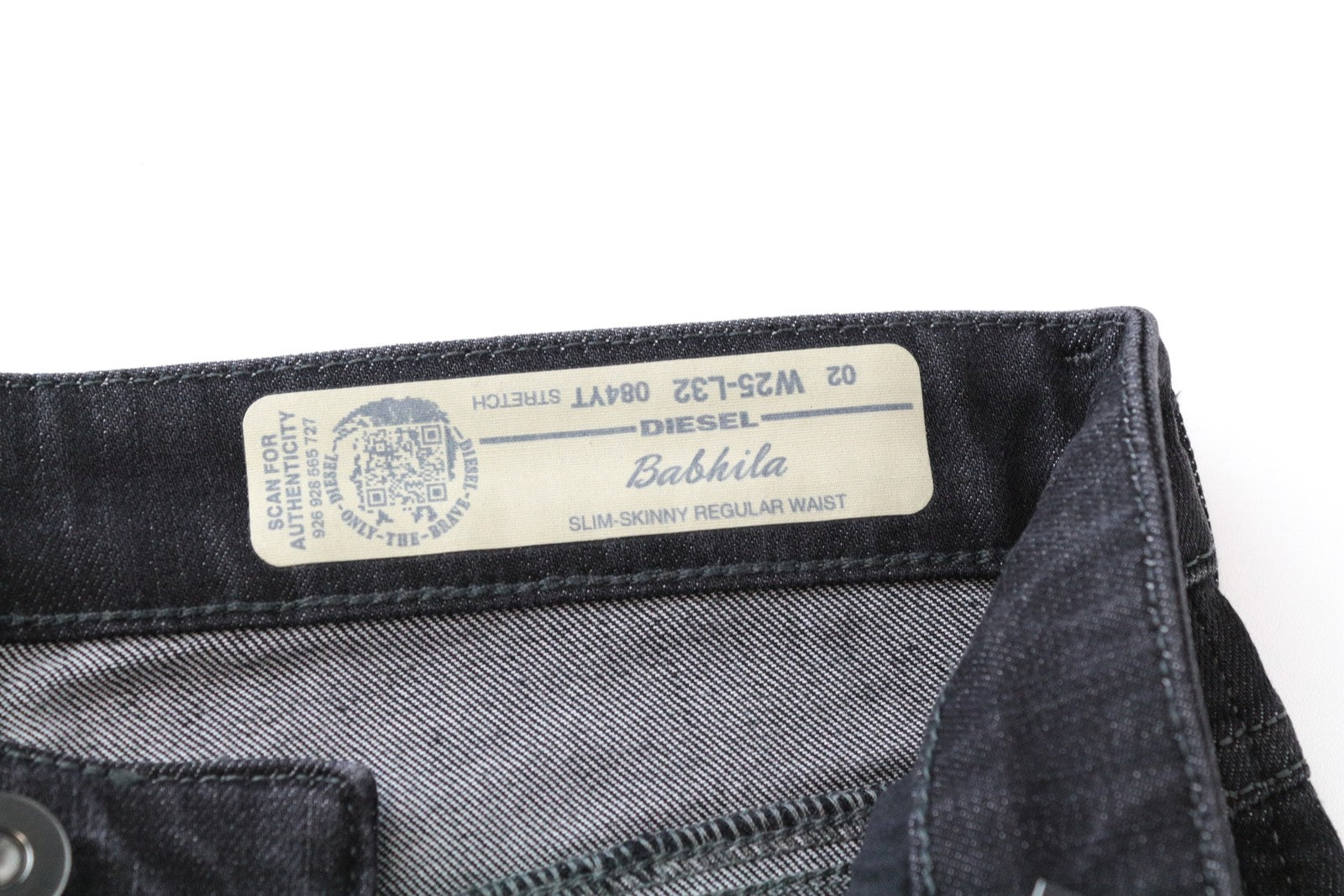 DIESEL Babhila 084YT W25/L32 tamprūs pilki medvilniniai aptempti moteriški džinsai 