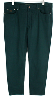 Harmont & Blaine Mens Trousers 56 Moss Green Stretch Jean Style Five Pockets