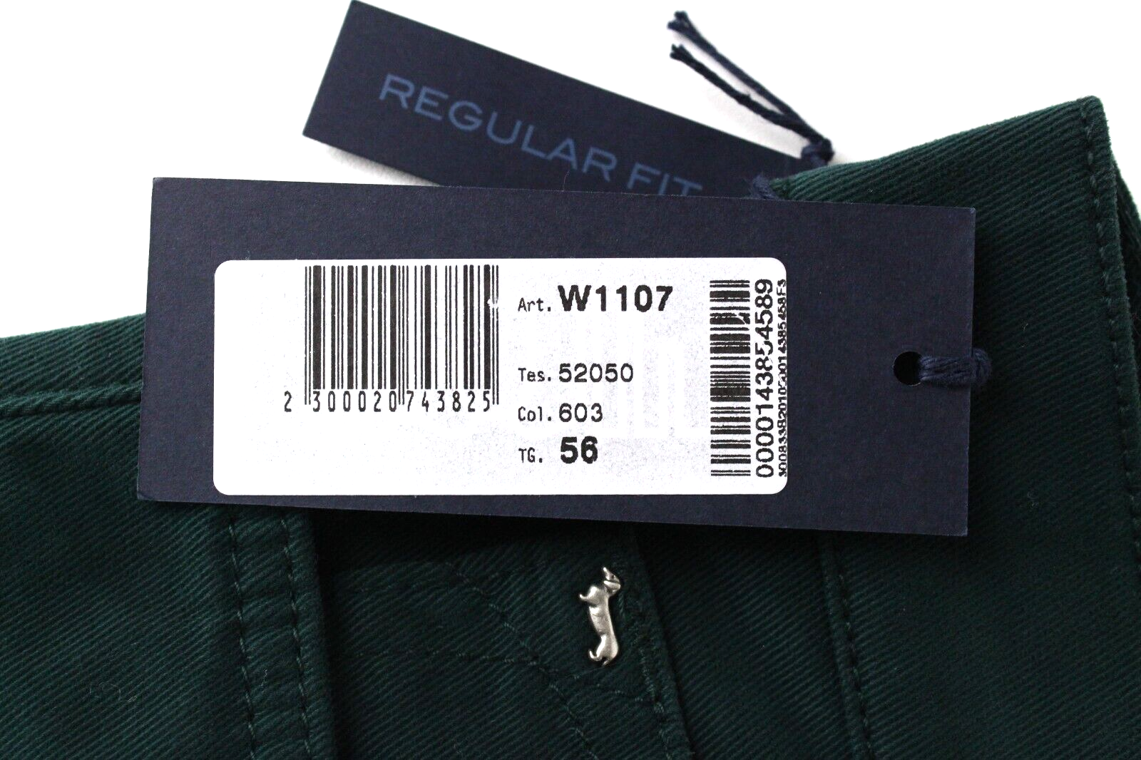 Harmont & Blaine Mens Trousers 56 Moss Green Stretch Jean Style Five Pockets