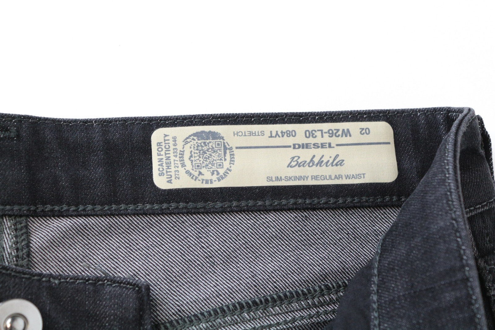 DIESEL Babhila 084YT W26 L30 Women's Grey Slim Stretchy Skinny Denim Pants