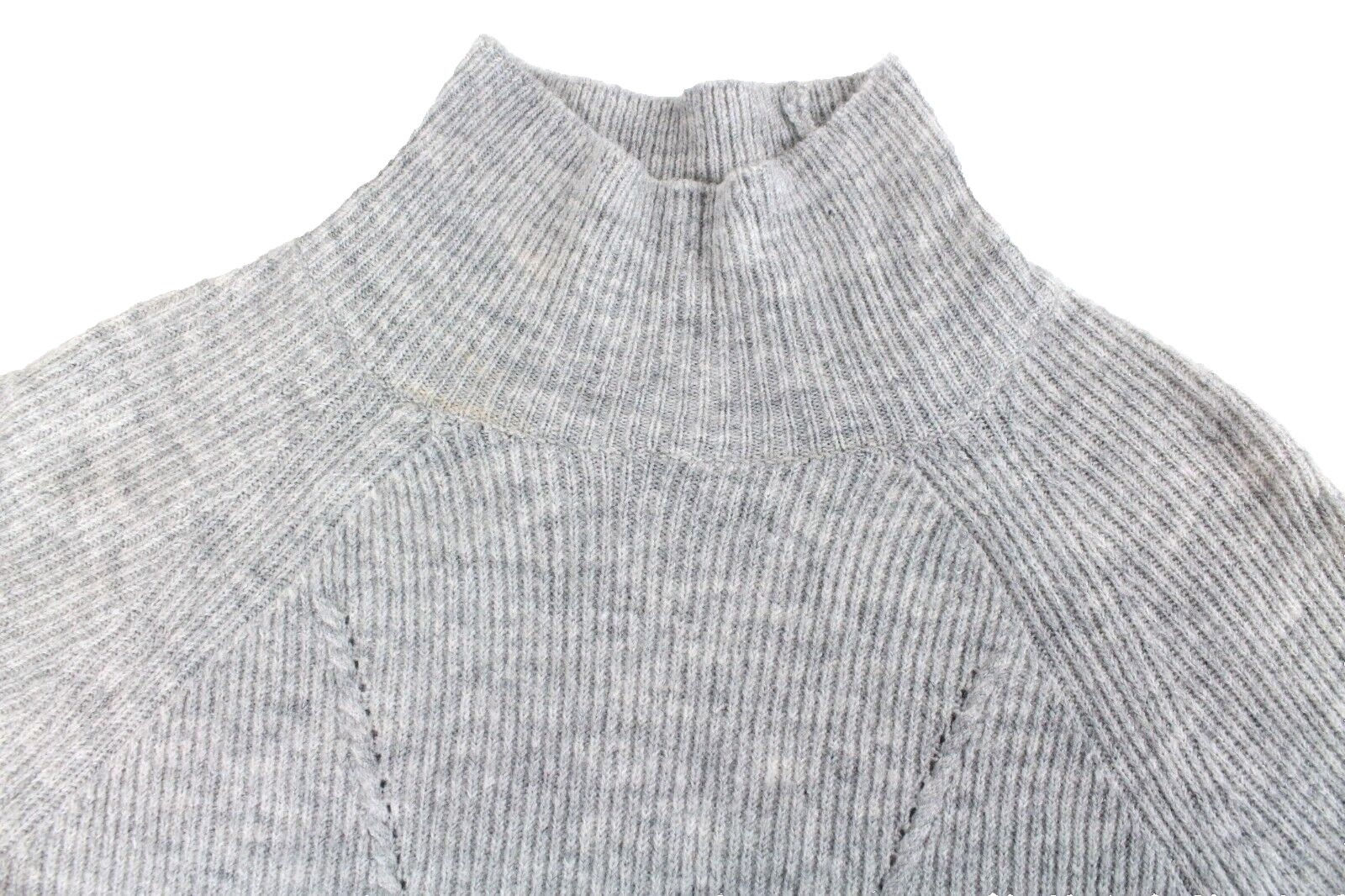 Vero Moda Womens Sweater XL Grey Melange High Neck Long Back Tight-Knitted