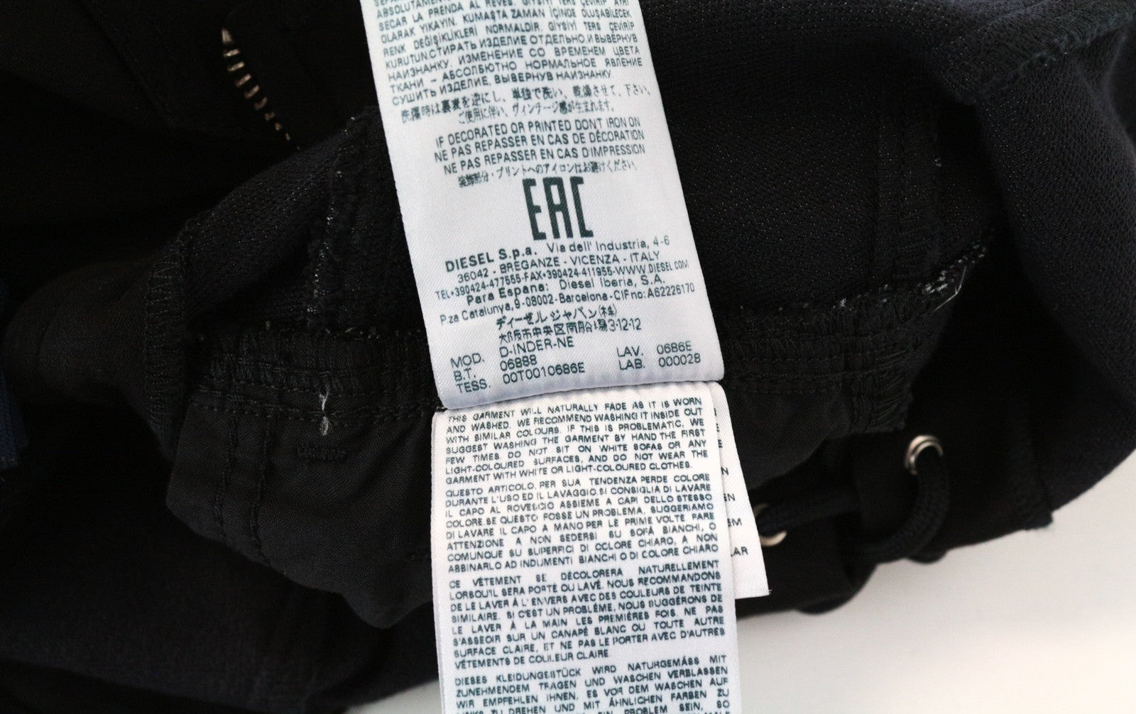 DIESEL D-Inder-Ne 0686E XS juodas tamprus moteriškas kombinezonas siaurėjantis jogg stiliaus 