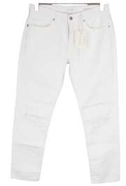 Gant Rugger Mens Pants W27/L34 Distressed Off-White Button-Fly Straight Cut