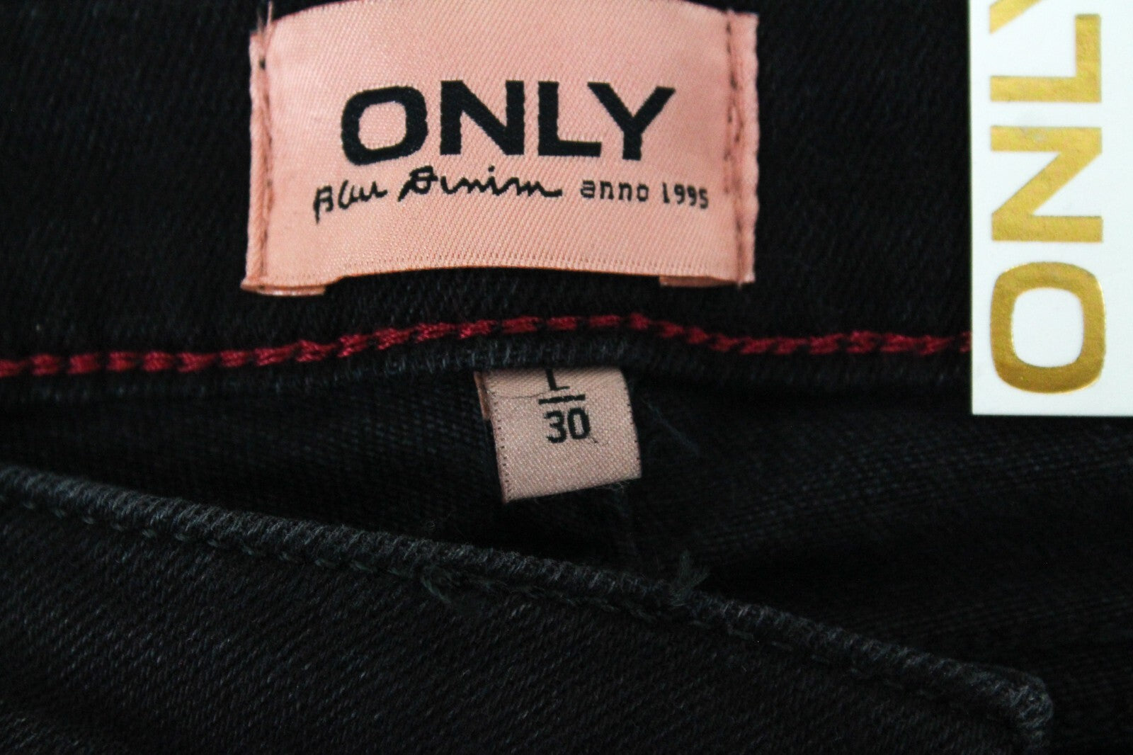 Only Womens Black Jeans L Skinny Stretch Cotton Mid Waist Power Push