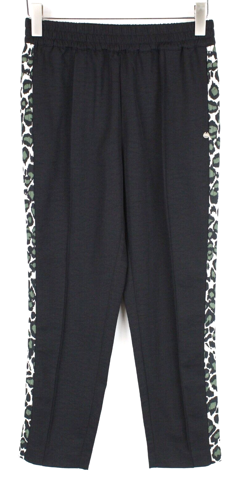 Maison Scotch Womens Trousers S Grey Pull-On Pleated Cheetah Pattern Line