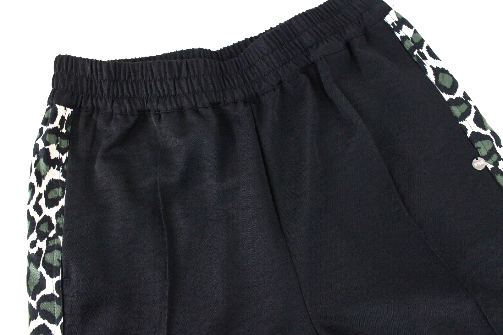 Maison Scotch Womens Trousers S Grey Pull-On Pleated Cheetah Pattern Line