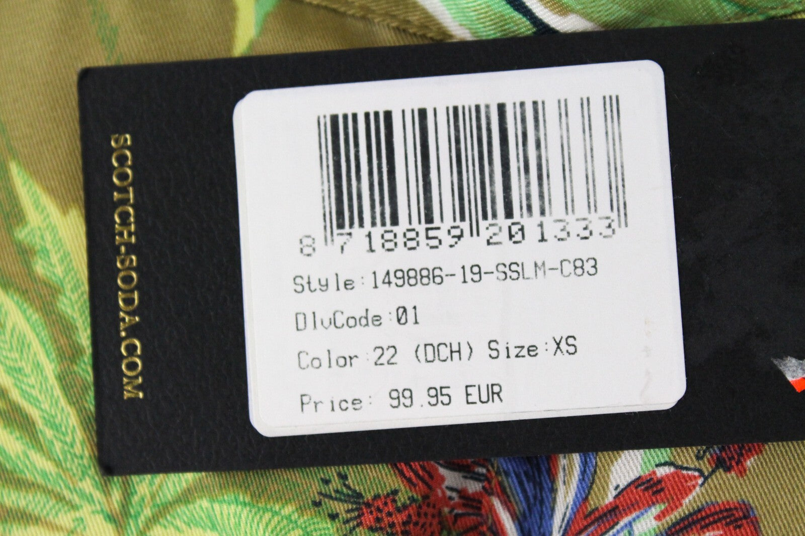 Maison Scotch Womens Pants XS Green Palm Flower Pleated Patterned Pull-On