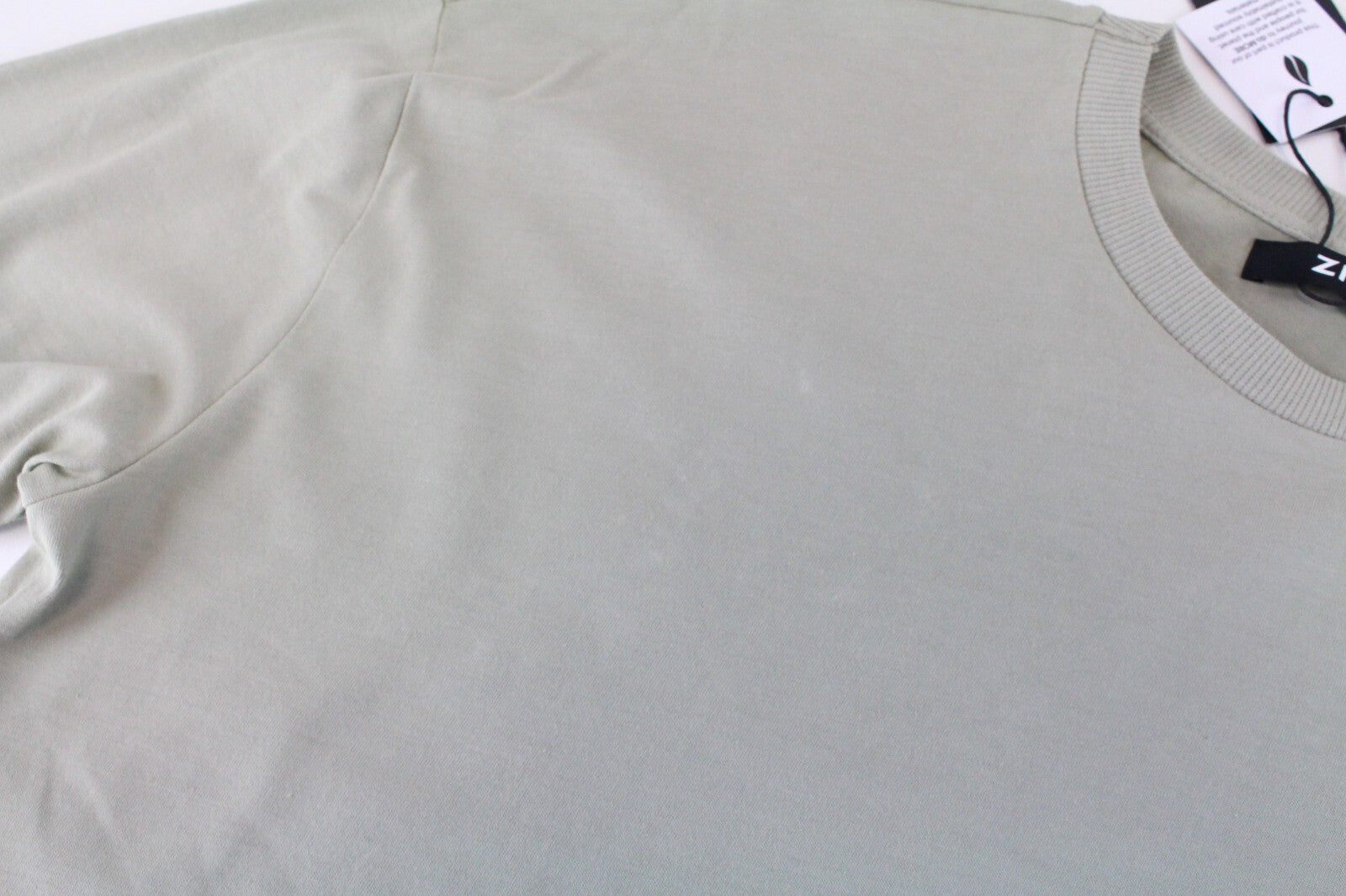 Zign moteriškas trumpintas džemperis L dydžio šviesiai žalias ilgomis rankovėmis medvilninis megztinis 