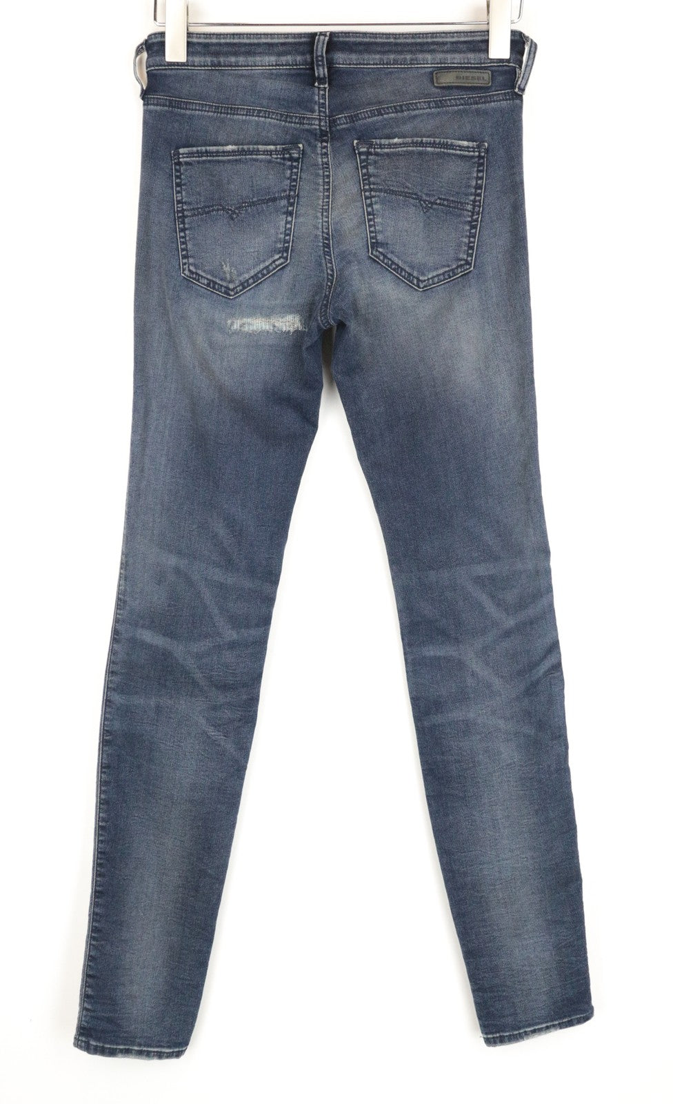 DIESEL Doris-Ne 0676V W27 Jogg mėlyni dirbtinio intelekto moteriški ploni, tamprūs džinsai 