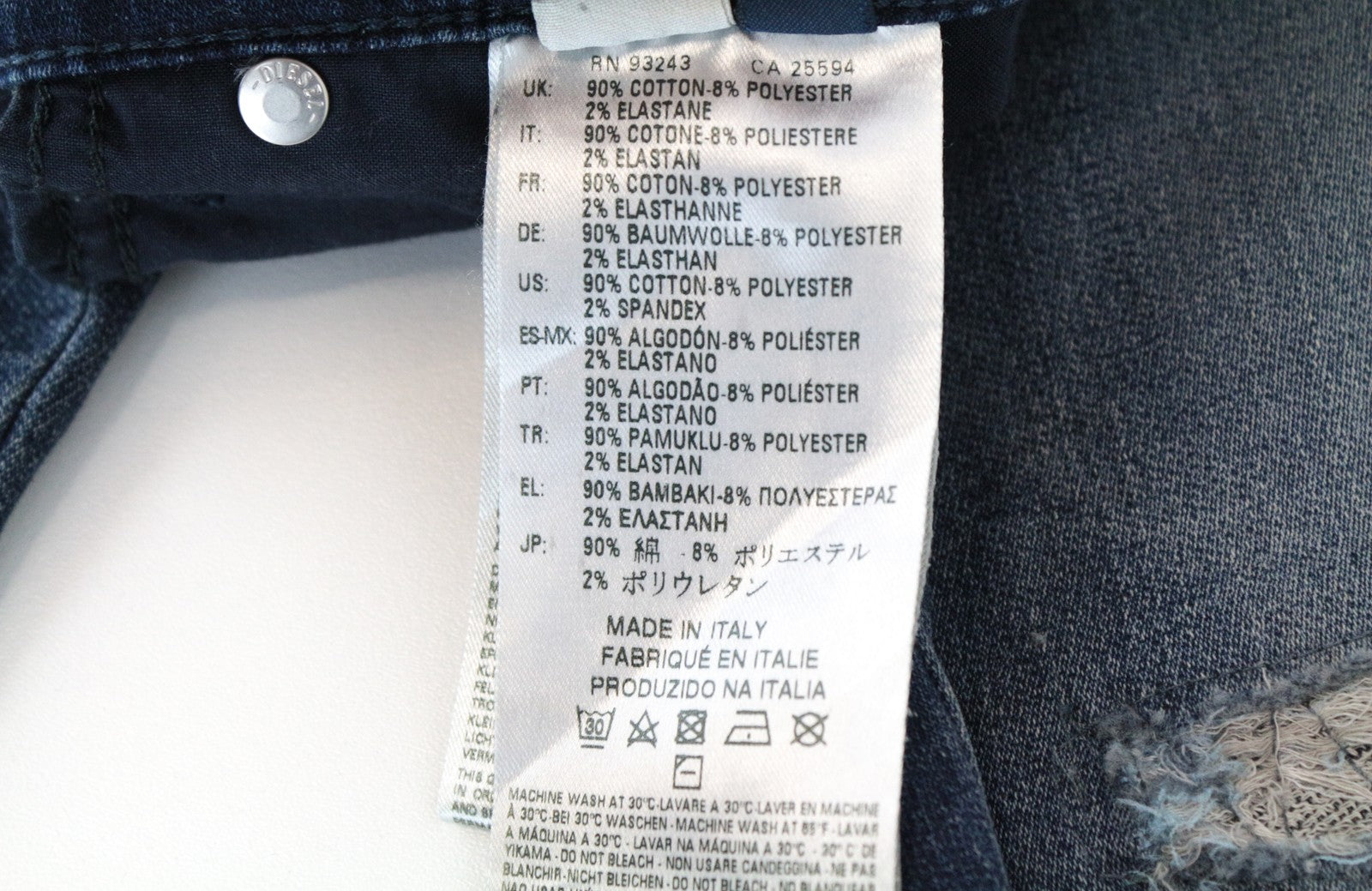 DIESEL Doris-Ne 0676V W27 Jogg mėlyni dirbtinio intelekto moteriški ploni, tamprūs džinsai 