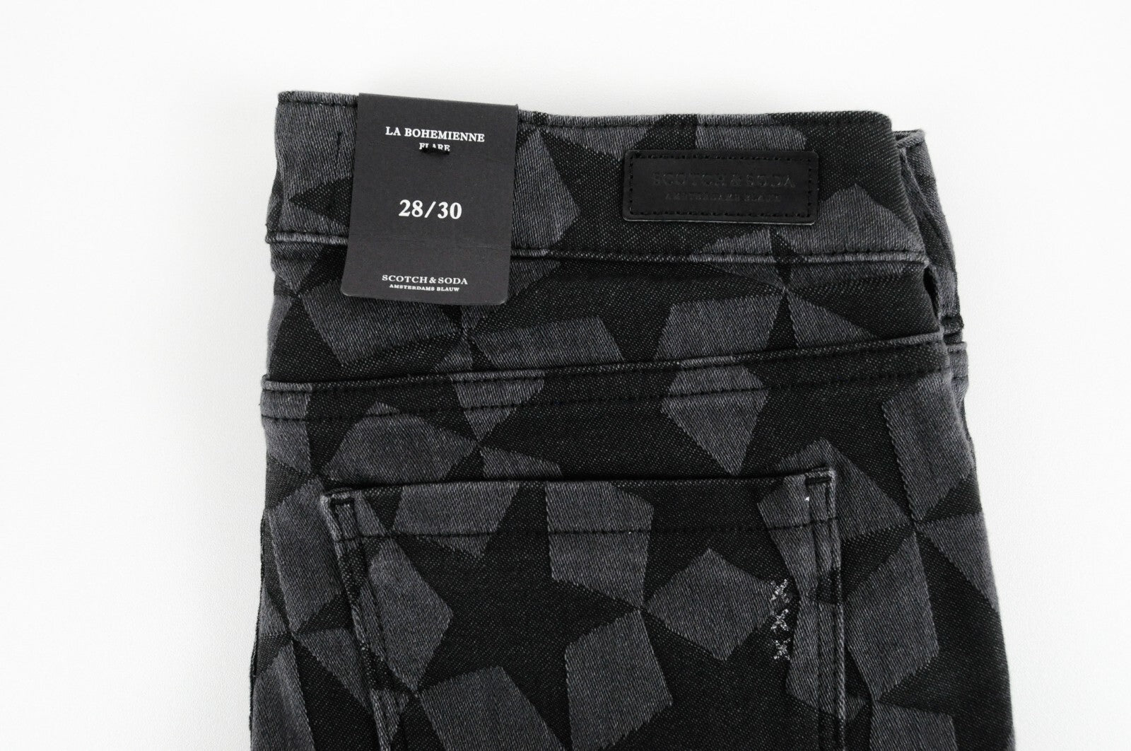 „Scotch &amp; Soda“ moteriškos džinsinės kelnės W28/L30 pilkos, aptemptos, žvaigždės rašto 