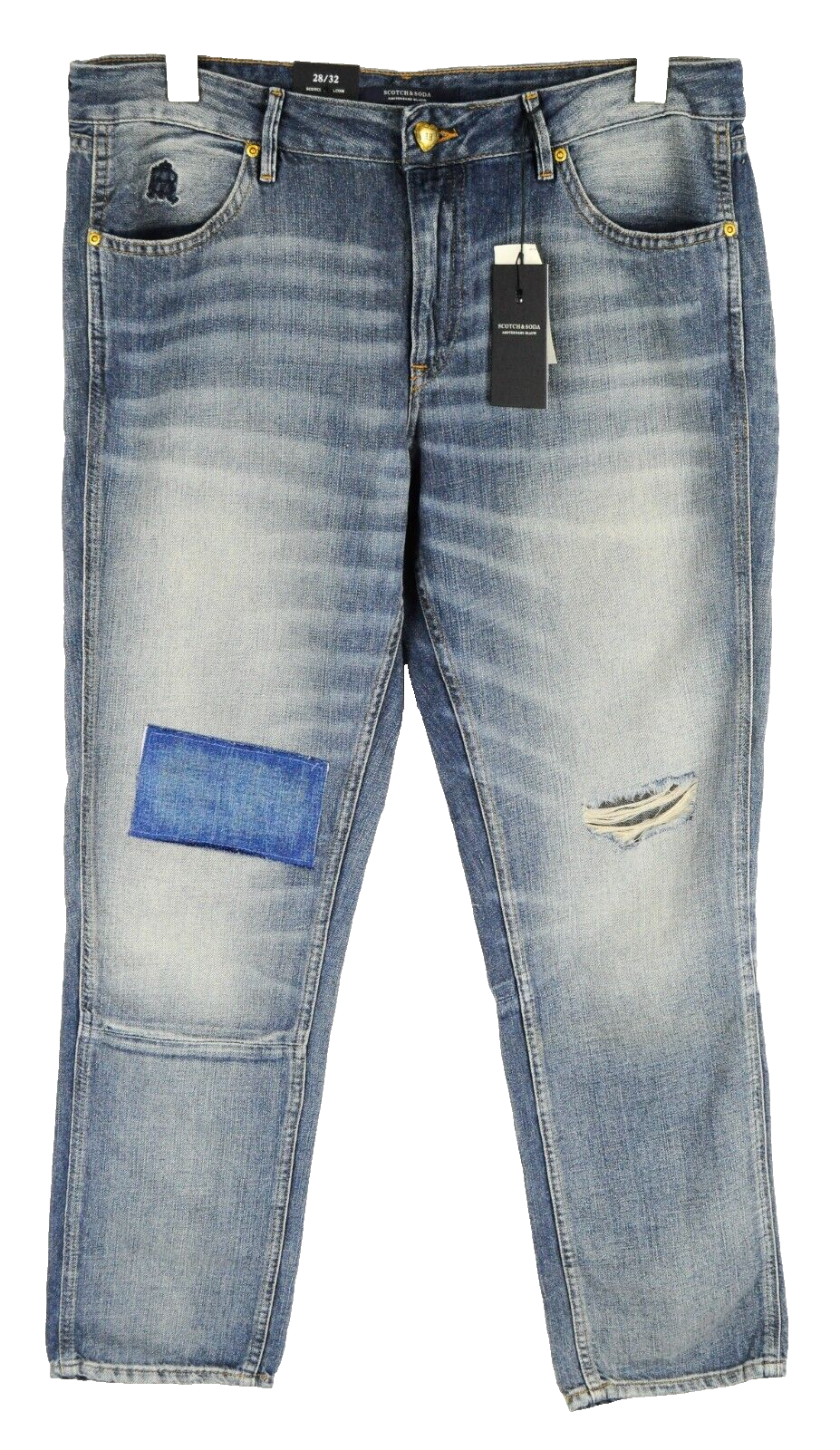 „Scotch &amp; Soda Bandit“ moteriški džinsai W28/L32 mėlyni, skalbti, ploni medvilniniai lininiai džinsai 