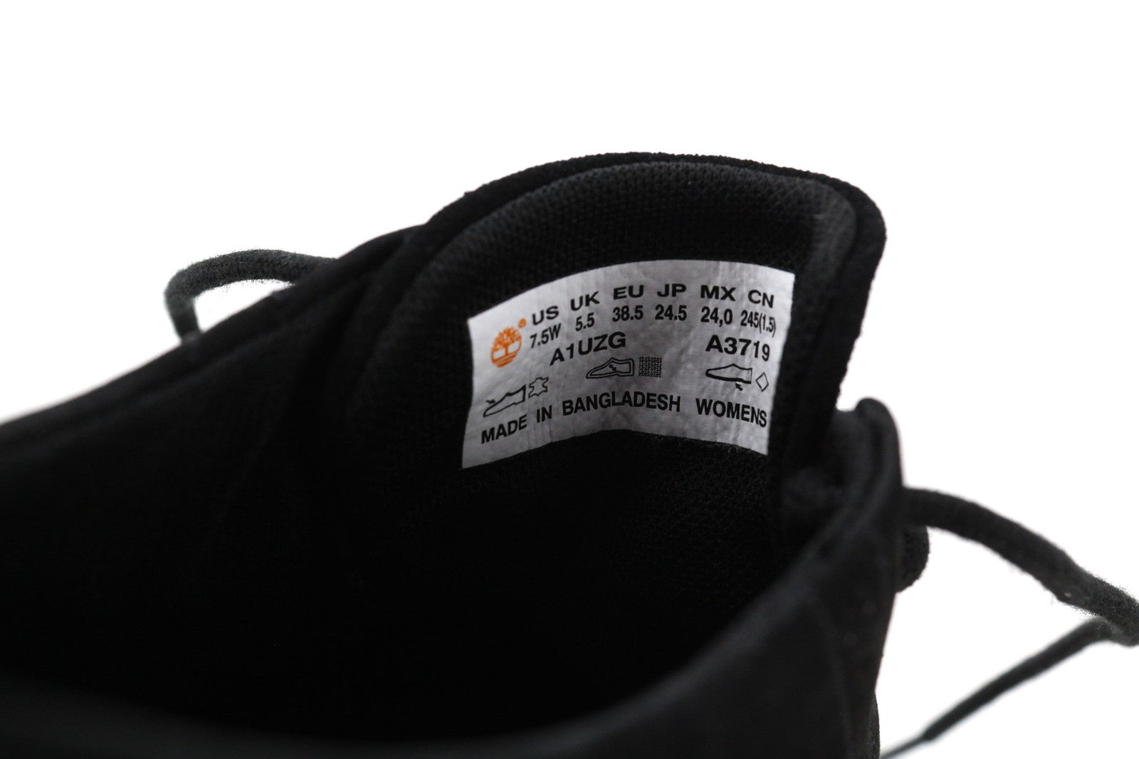 TIMBERLAND A1UZG-A3719 moteriški batai EU38/38.5 juodi odiniai žemapadžiai su raišteliais 