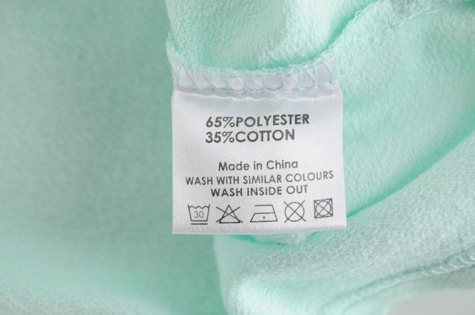 DNN moteriškas megztinis S dydžio, mėtinės mėlynos spalvos, ilgomis rankovėmis, medvilninis šūkio dizainas 