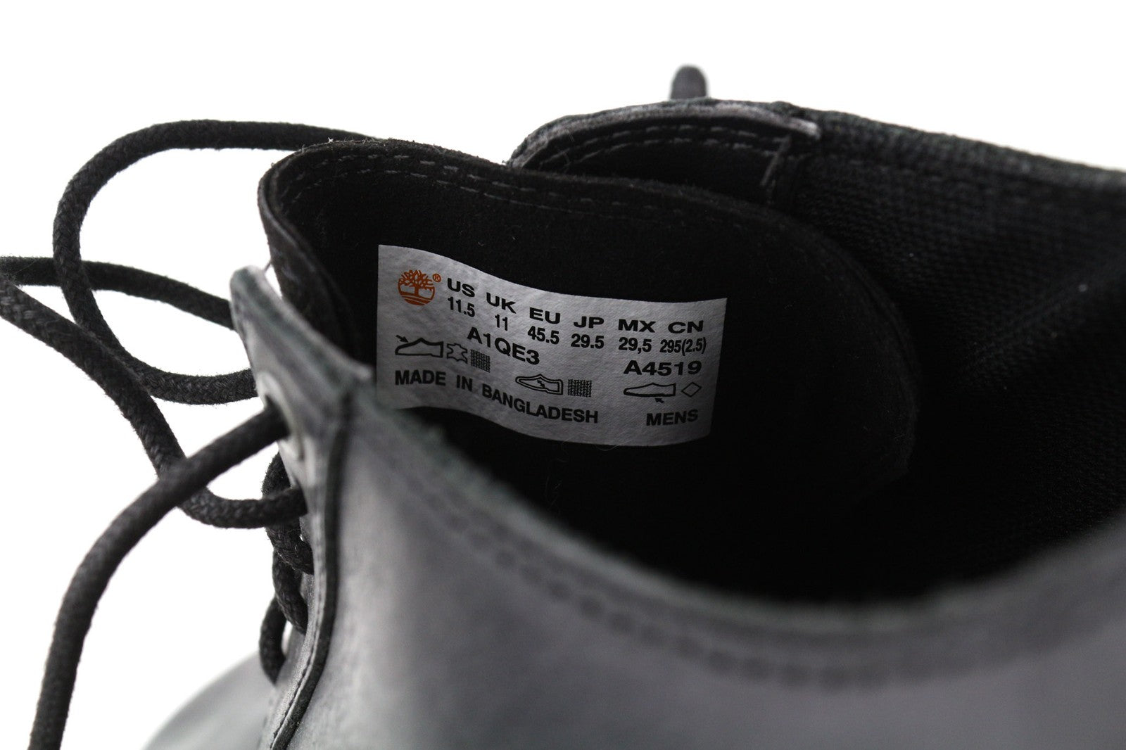 TIMBERLAND A1QE3-A4519 vyriški batai EU45/45.5 juodi žemapadžiai odiniai su raišteliais 