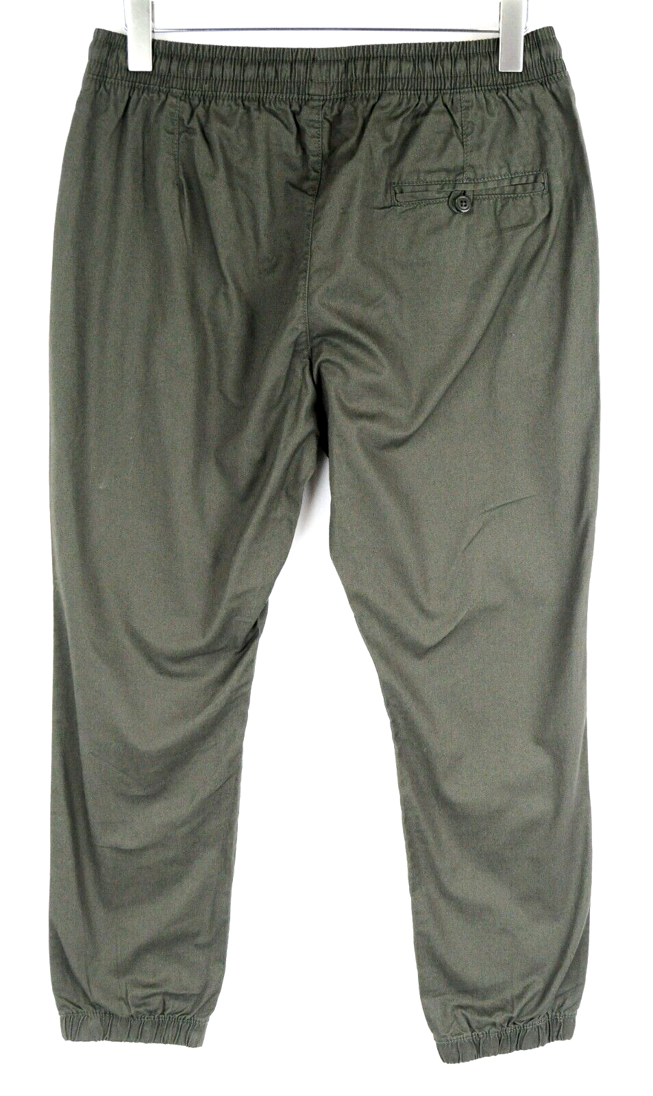 Brave Soul Mens Trousers 32 Green Khaki Pull-On Cotton Drawstring Waistband