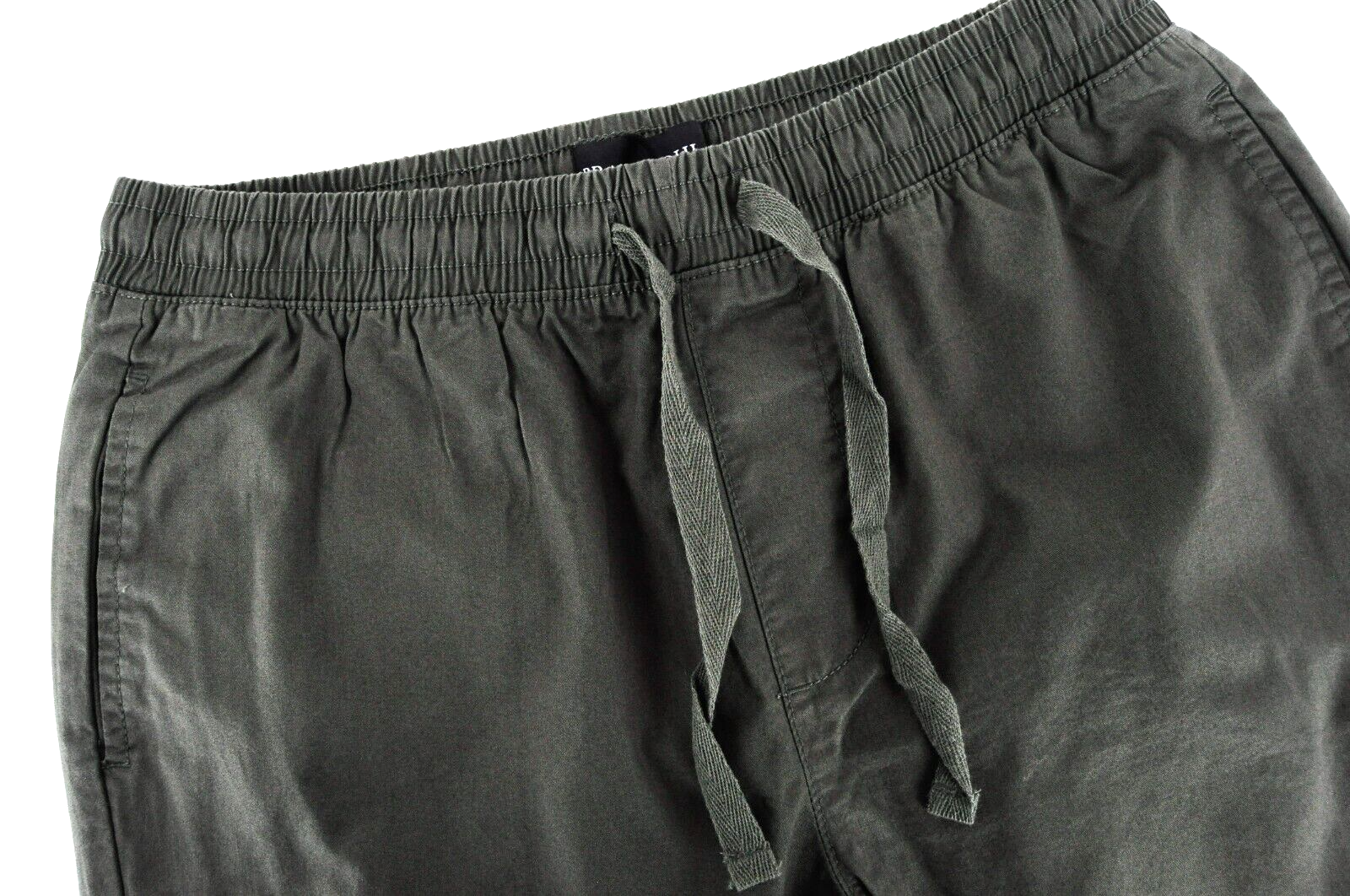 Brave Soul Mens Trousers 32 Green Khaki Pull-On Cotton Drawstring Waistband