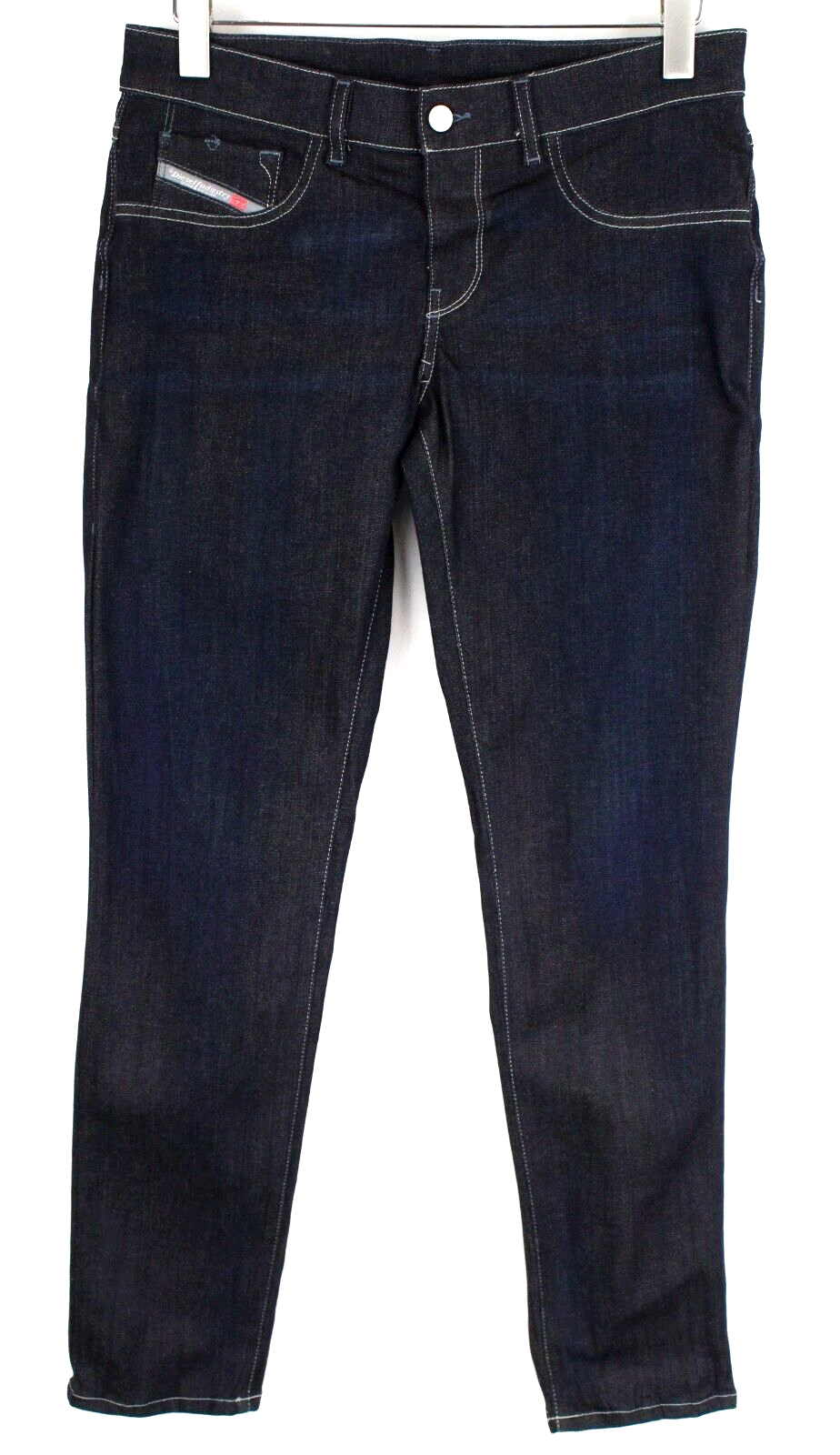 Diesel Livier-S 084QI moteriški džinsai W29 tamsiai mėlyni, aptempti, tamprūs užtrauktukai 