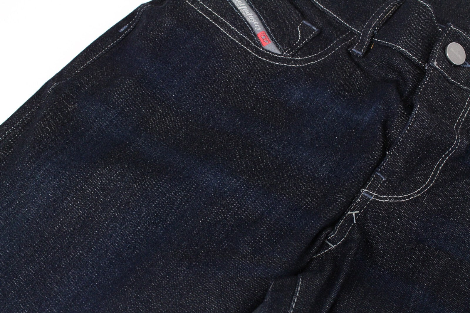 Diesel Livier-S 084QI moteriški džinsai W29 tamsiai mėlyni, aptempti, tamprūs užtrauktukai 