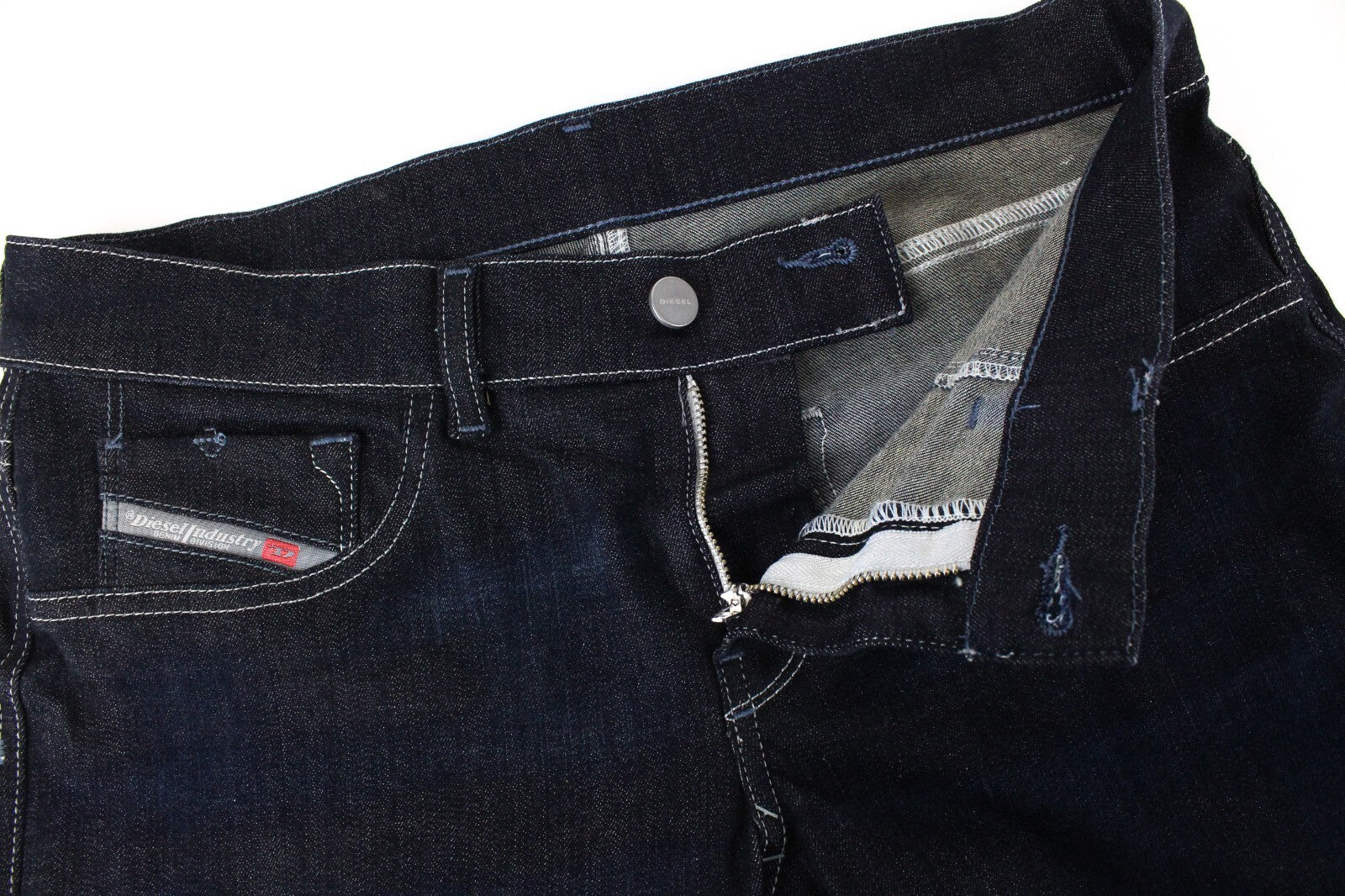 Diesel Livier-S 084QI moteriški džinsai W29 tamsiai mėlyni, aptempti, tamprūs užtrauktukai 