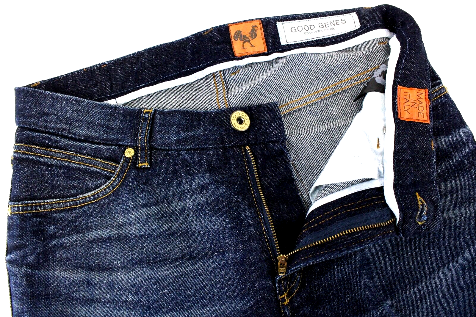 Good Genes Mens Jeans W29/L34 Mid-Blue Stretch 2-Year Wash Zip-Fly Classic