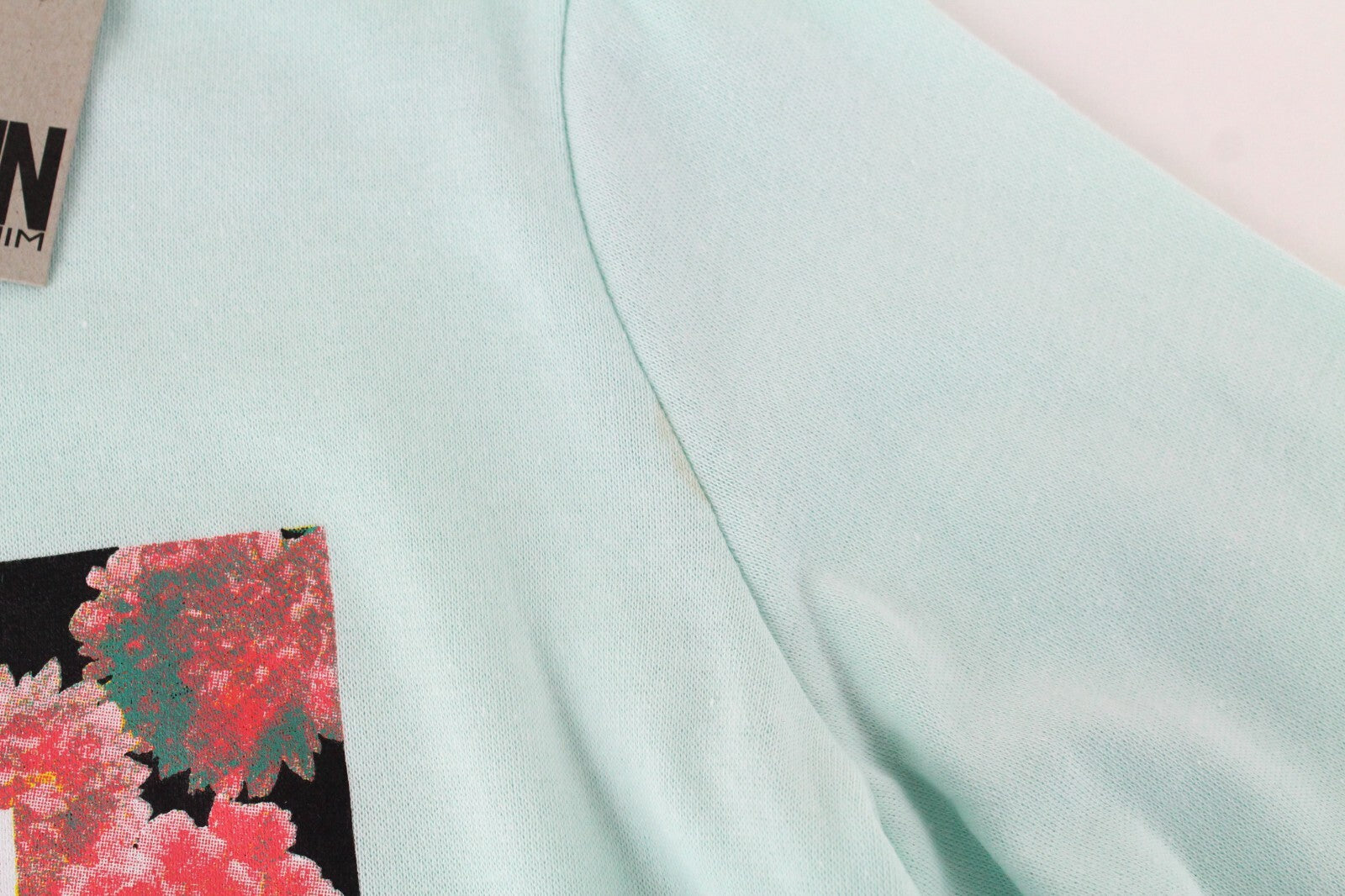 DNN moteriškas flisinis XS dydžio šviesiai mėtų žalias grafinis džersio marškinėliai su marškinėliais 