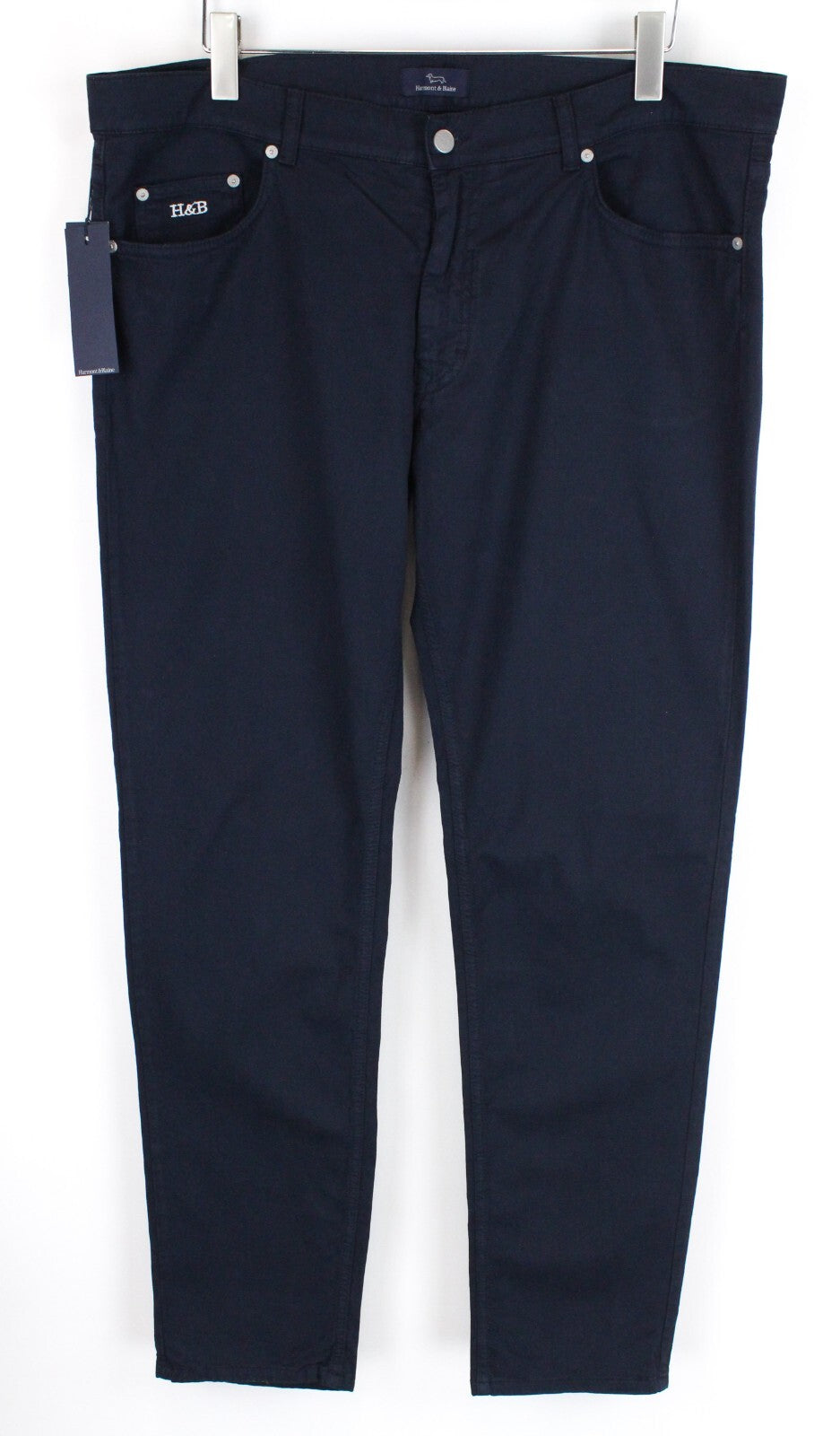 Harmont & Blaine Mens Pants IT56 Navy Cotton  Stretch Classic Zip-Fly