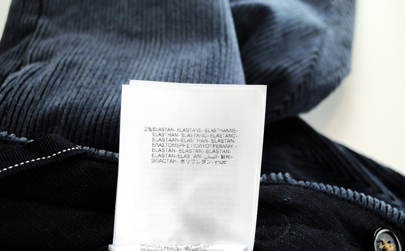 REPLAY Trousers Mens W34/L30 Blue Cotton Stretch Corduroy Regular